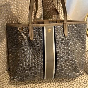 Tory Burch Black and Tan Tote Bag